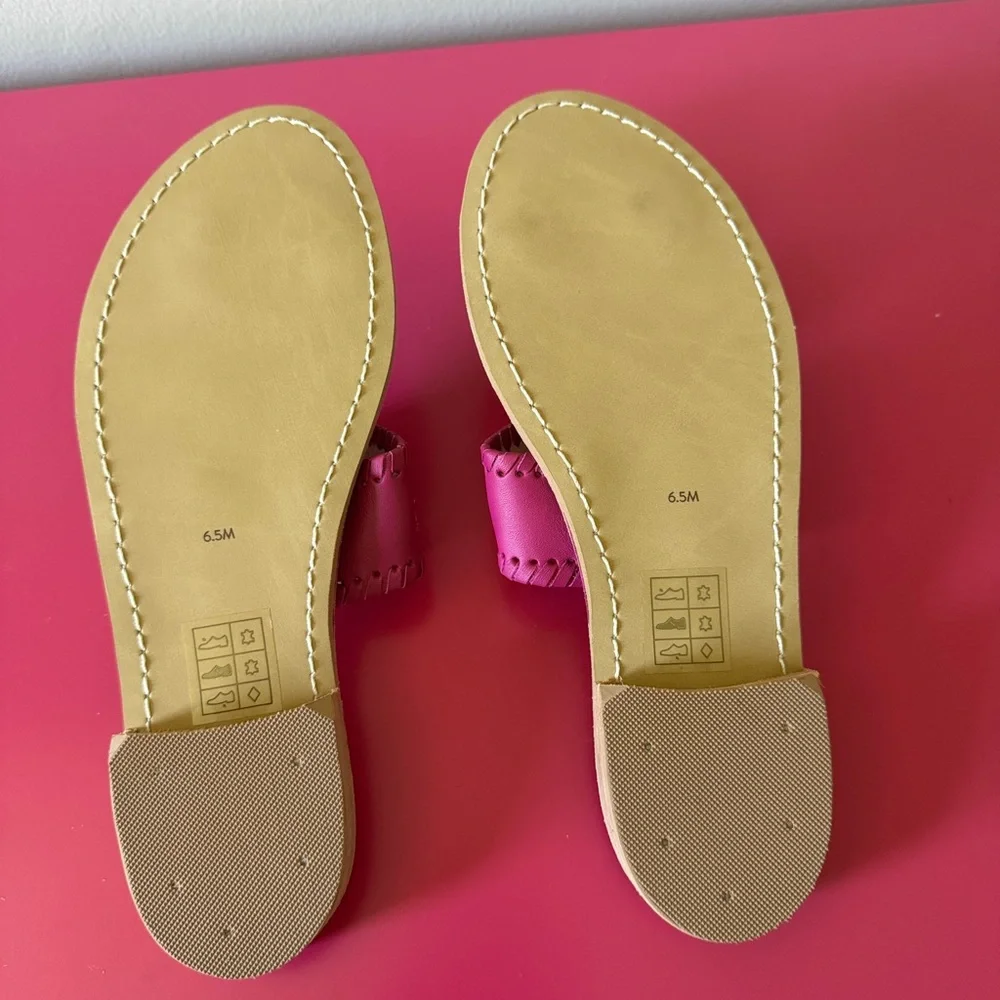 NWOT Jack Rogers Fuchsia Leather Sandals - 6.5 - Picture 2 of 3